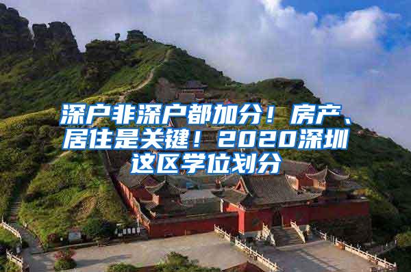 深户非深户都加分！房产、居住是关键！2020深圳这区学位划分