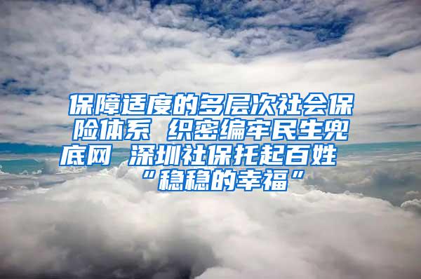 保障适度的多层次社会保险体系 织密编牢民生兜底网 深圳社保托起百姓“稳稳的幸福”