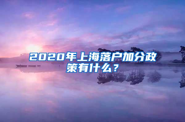 2020年上海落户加分政策有什么？