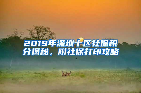 2019年深圳十区社保积分揭秘，附社保打印攻略