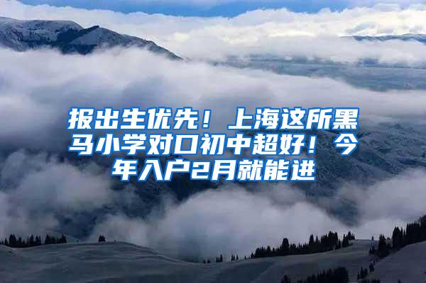 报出生优先！上海这所黑马小学对口初中超好！今年入户2月就能进