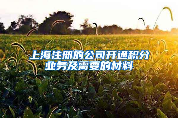 上海注册的公司开通积分业务及需要的材料