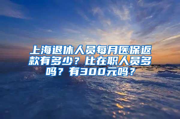 上海退休人员每月医保返款有多少？比在职人员多吗？有300元吗？