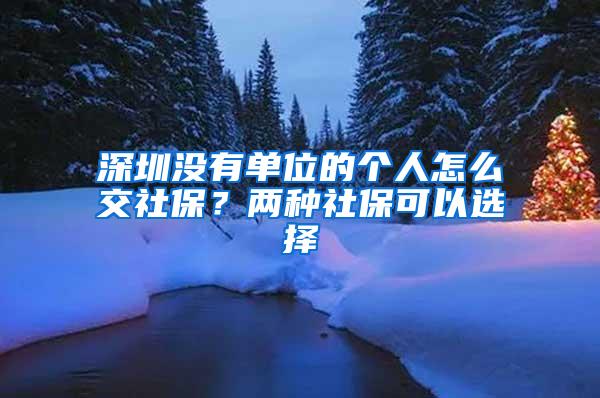 深圳没有单位的个人怎么交社保？两种社保可以选择