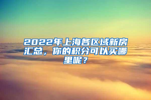 2022年上海各区域新房汇总，你的积分可以买哪里呢？