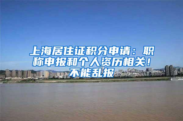 上海居住证积分申请：职称申报和个人资历相关！不能乱报