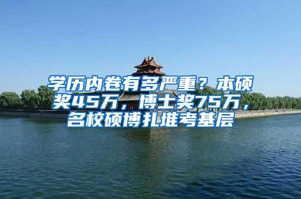 学历内卷有多严重？本硕奖45万，博士奖75万，名校硕博扎堆考基层