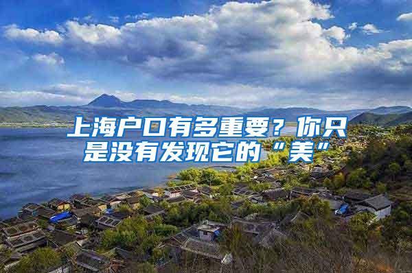 上海户口有多重要？你只是没有发现它的“美”