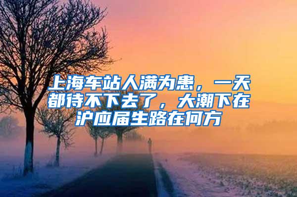 上海车站人满为患，一天都待不下去了，大潮下在沪应届生路在何方