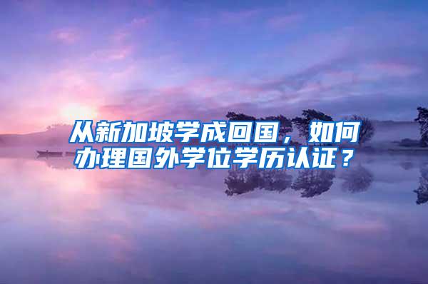 从新加坡学成回国，如何办理国外学位学历认证？