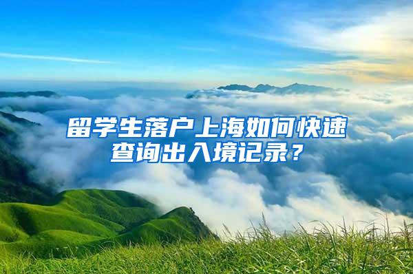 留学生落户上海如何快速查询出入境记录？