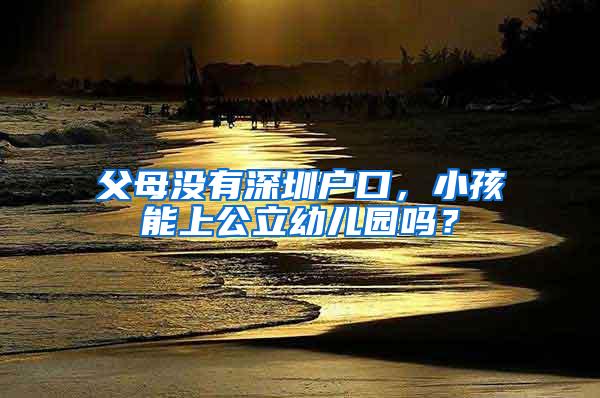 父母没有深圳户口，小孩能上公立幼儿园吗？