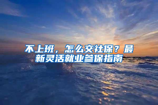 不上班，怎么交社保？最新灵活就业参保指南