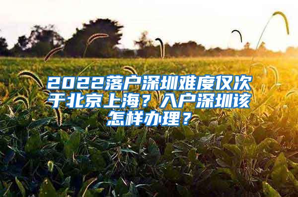 2022落户深圳难度仅次于北京上海？入户深圳该怎样办理？