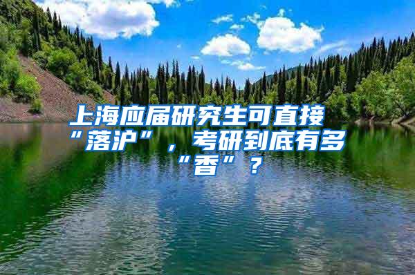 上海应届研究生可直接“落沪”，考研到底有多“香”？