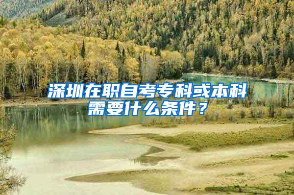 深圳在职自考专科或本科需要什么条件？