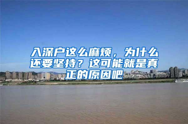 入深户这么麻烦，为什么还要坚持？这可能就是真正的原因吧