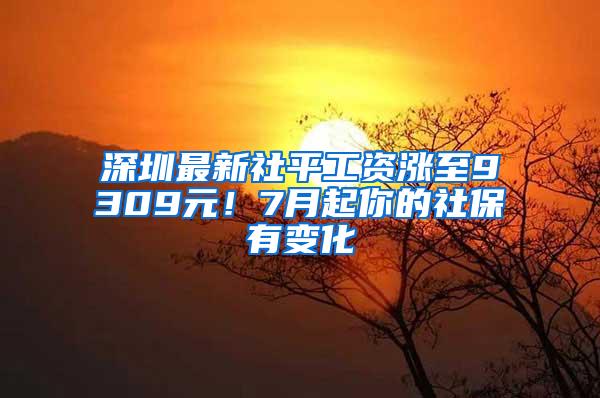 深圳最新社平工资涨至9309元！7月起你的社保有变化