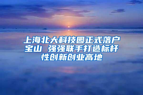 上海北大科技园正式落户宝山 强强联手打造标杆性创新创业高地