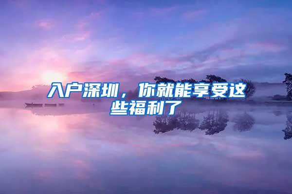 入户深圳，你就能享受这些福利了