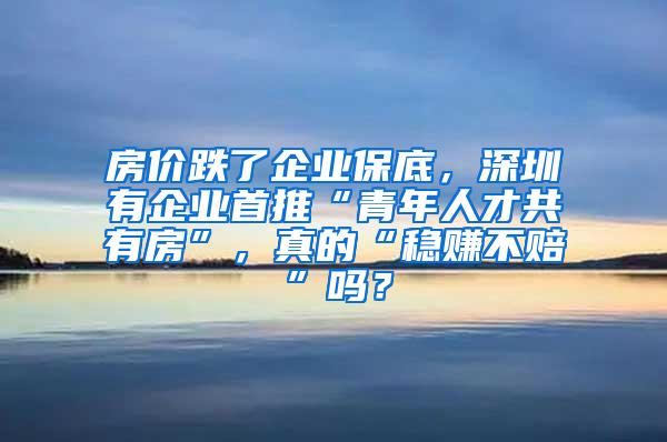 房价跌了企业保底，深圳有企业首推“青年人才共有房”，真的“稳赚不赔”吗？