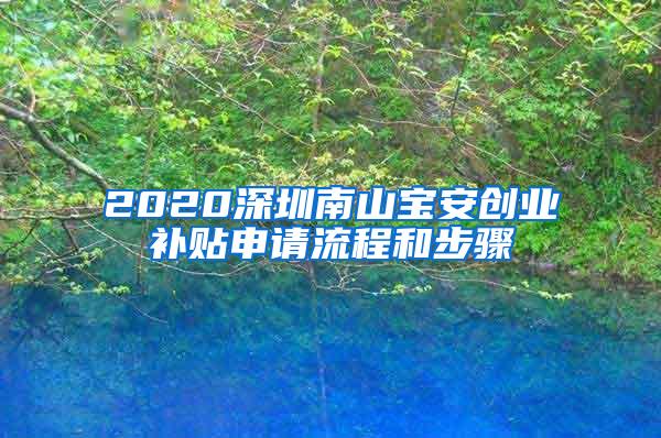 2020深圳南山宝安创业补贴申请流程和步骤