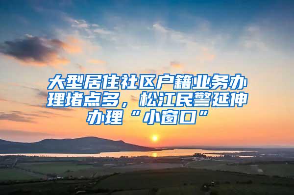 大型居住社区户籍业务办理堵点多，松江民警延伸办理“小窗口”