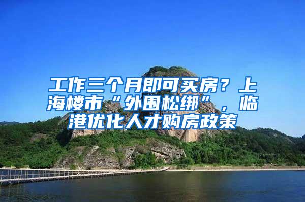 工作三个月即可买房？上海楼市“外围松绑”，临港优化人才购房政策