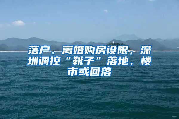 落户、离婚购房设限，深圳调控“靴子”落地，楼市或回落