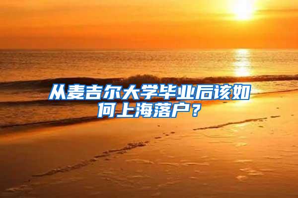 从麦吉尔大学毕业后该如何上海落户？