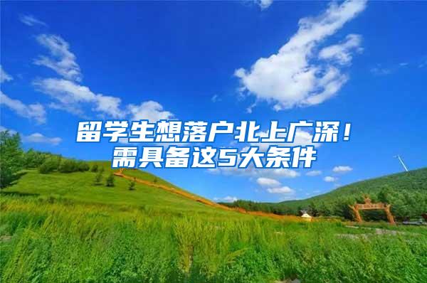 留学生想落户北上广深！需具备这5大条件