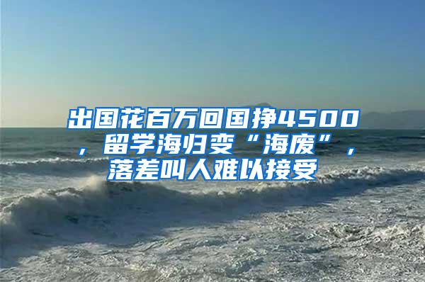 出国花百万回国挣4500，留学海归变“海废”，落差叫人难以接受