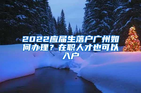 2022应届生落户广州如何办理？在职人才也可以入户