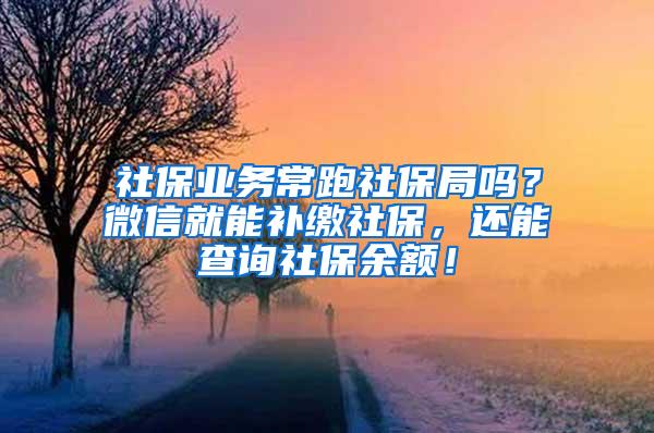 社保业务常跑社保局吗？微信就能补缴社保，还能查询社保余额！