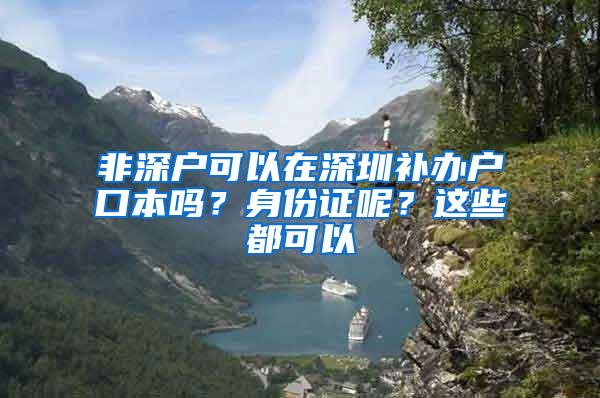 非深户可以在深圳补办户口本吗？身份证呢？这些都可以