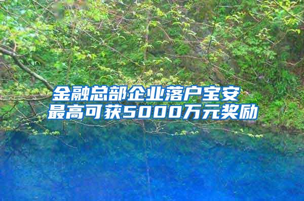 金融总部企业落户宝安 最高可获5000万元奖励