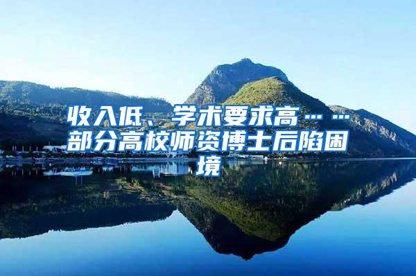 收入低、学术要求高……部分高校师资博士后陷困境