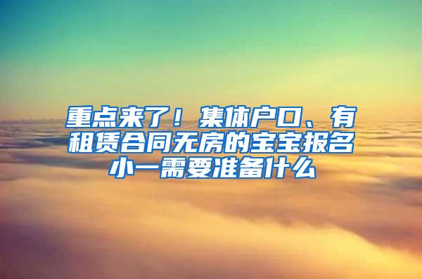 重点来了！集体户口、有租赁合同无房的宝宝报名小一需要准备什么