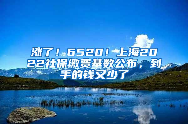 涨了！6520！上海2022社保缴费基数公布，到手的钱又少了