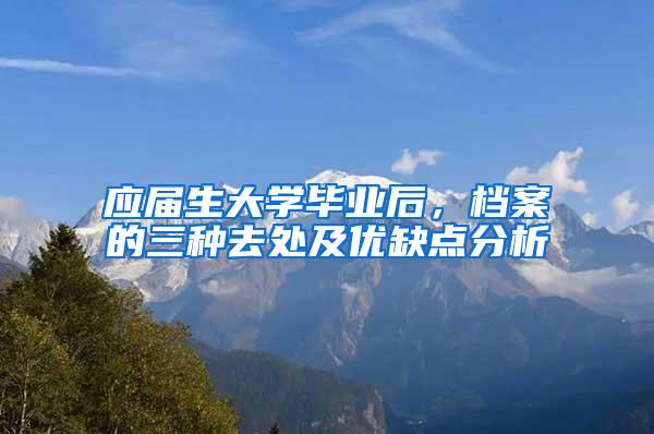 应届生大学毕业后，档案的三种去处及优缺点分析