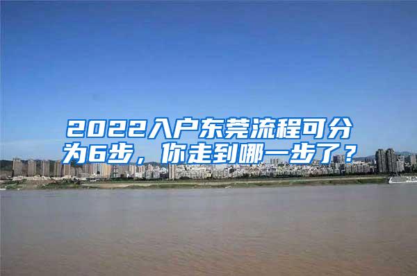 2022入户东莞流程可分为6步，你走到哪一步了？