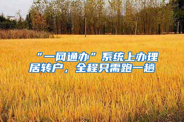 “一网通办”系统上办理居转户，全程只需跑一趟