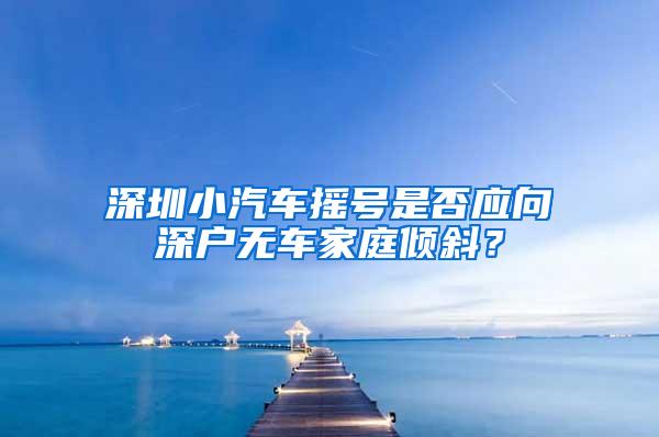 深圳小汽车摇号是否应向深户无车家庭倾斜？