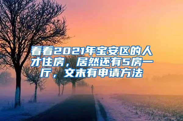 看看2021年宝安区的人才住房，居然还有5房一厅，文末有申请方法