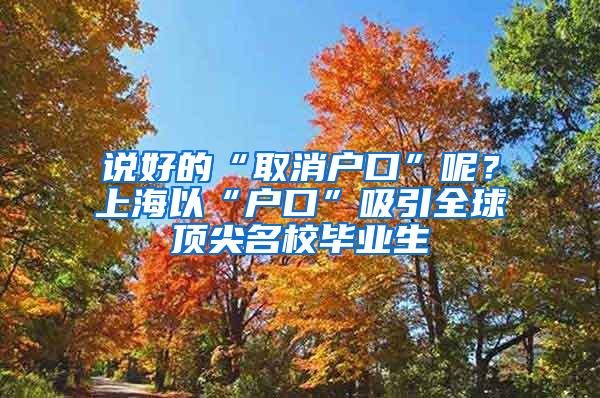 说好的“取消户口”呢？上海以“户口”吸引全球顶尖名校毕业生