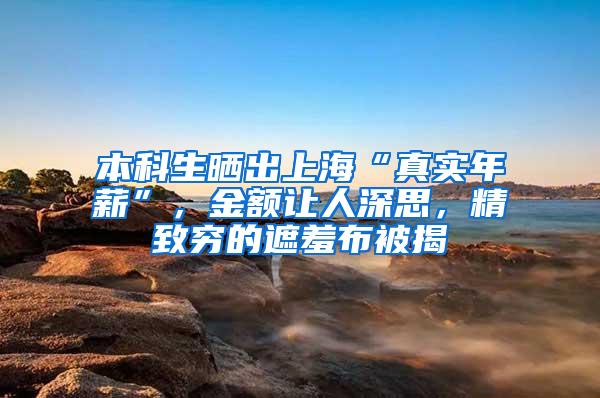 本科生晒出上海“真实年薪”，金额让人深思，精致穷的遮羞布被揭