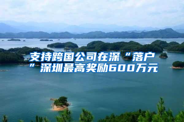 支持跨国公司在深“落户”深圳最高奖励600万元