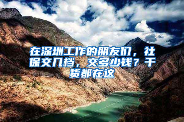 在深圳工作的朋友们，社保交几档，交多少钱？干货都在这