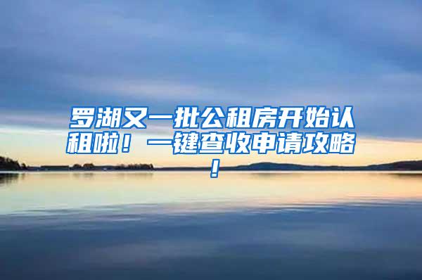 罗湖又一批公租房开始认租啦！一键查收申请攻略！