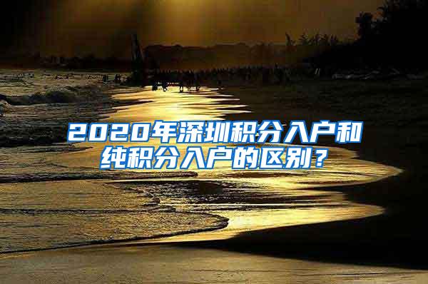 2020年深圳积分入户和纯积分入户的区别？